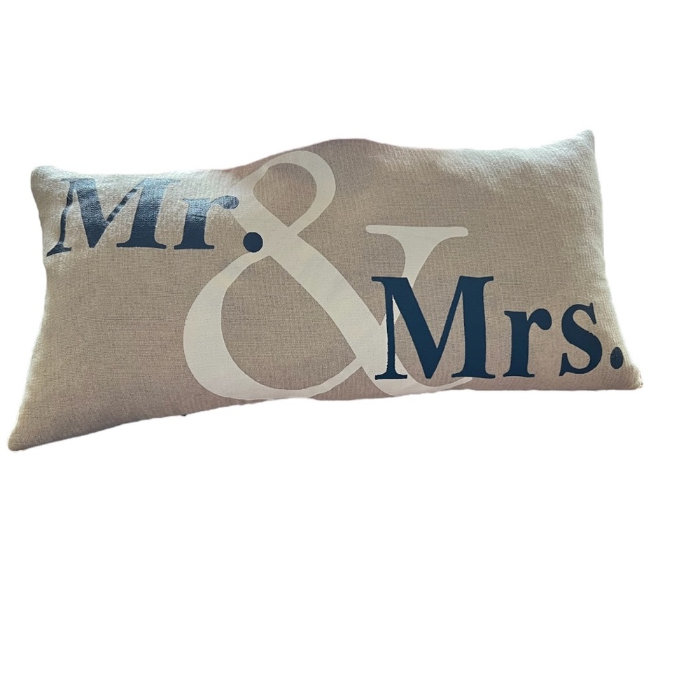 Mr & Mrs decorative throw pillow